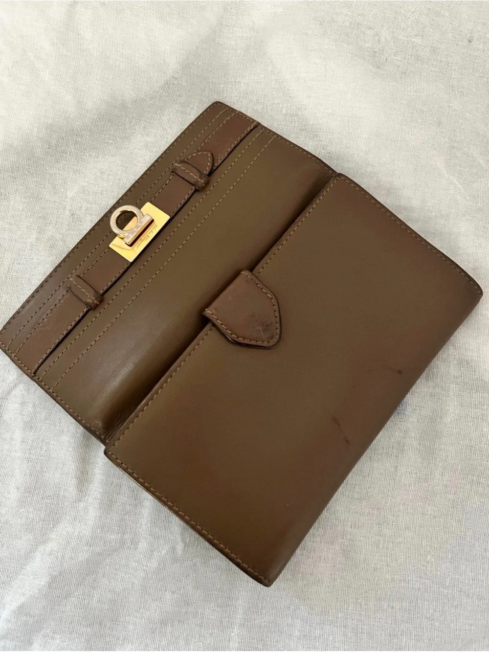 Salvatore Ferragamo Brown Leather Continental Wallet